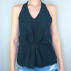 19 Cooper Black Halter V-Neck Sleeveless Blouse